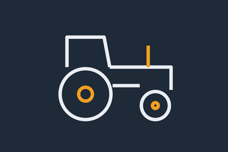 Simple graphic of a farm tractor