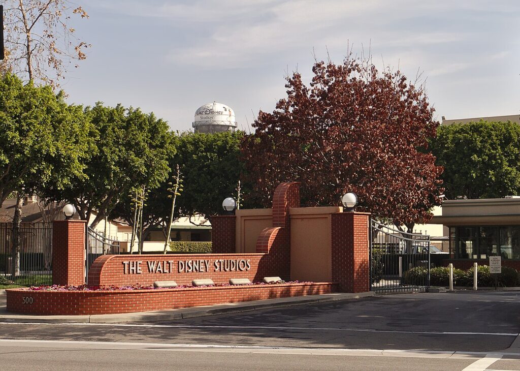 The entrance gate of Walt Disney Studios on Buena Vista Street, Burbank, California